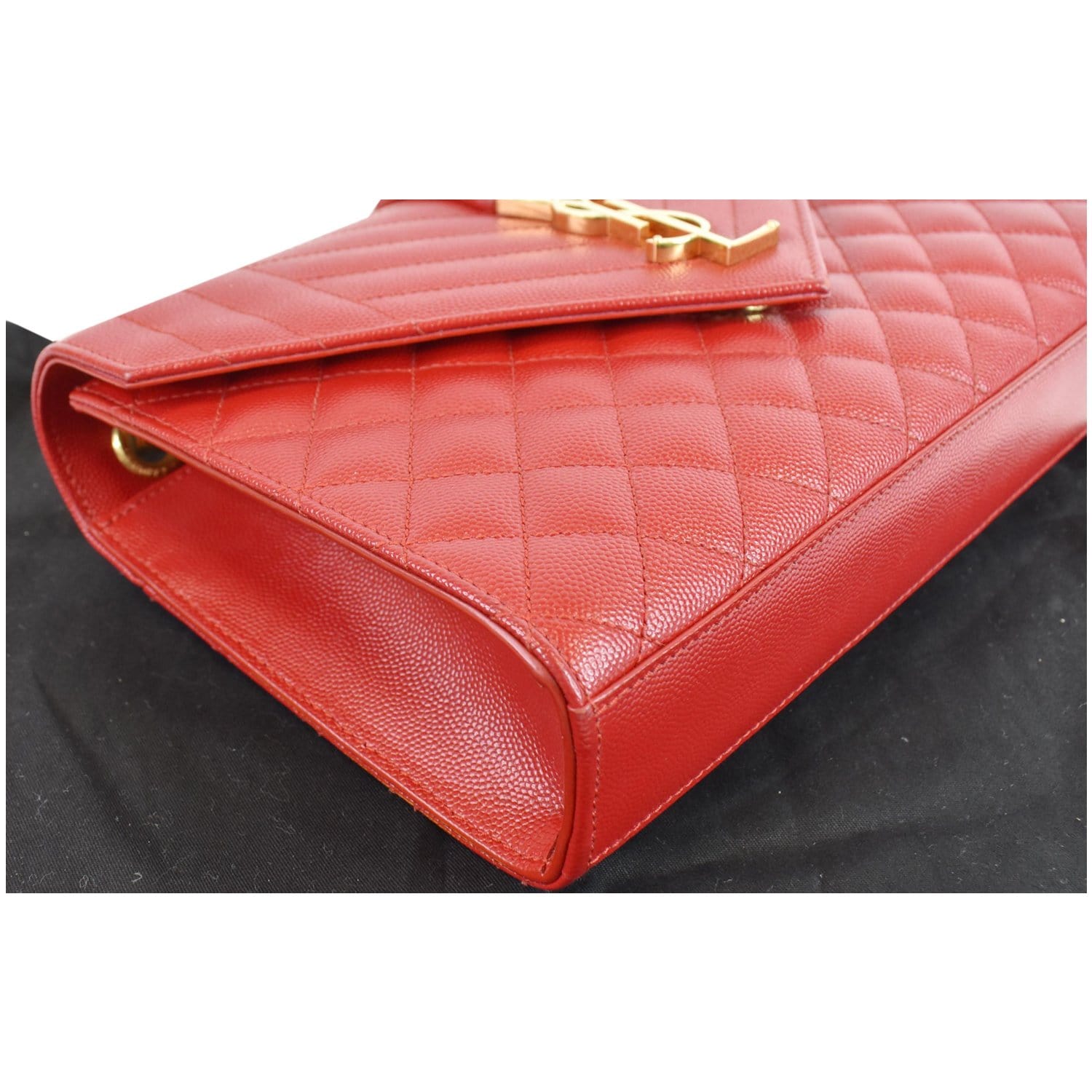 Yves Saint Laurent Vintage - Monogram Chevron Envelope Crossbody Bag - Red  - Leather Handbag - Luxury High Quality - Avvenice