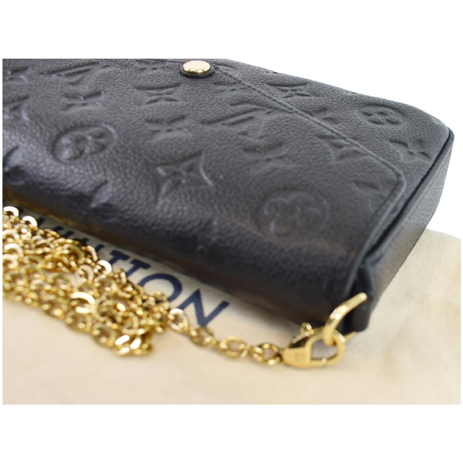Luxury LVoers Empriente Felicie in Noir. Swapped the gold chain