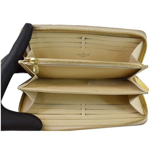 Louis Vuitton Damier Azur Zippy Long Wallet White - pouch compartments