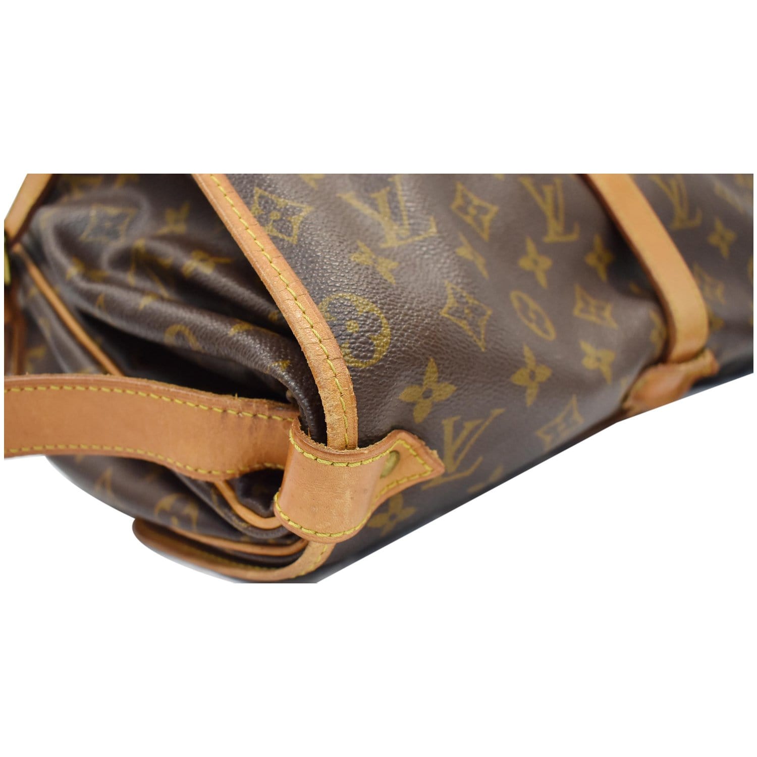 LOUIS VUITTON LV Saumur 35 Used Shoulder Bag Monogram Brown M42254 #AG812 Y