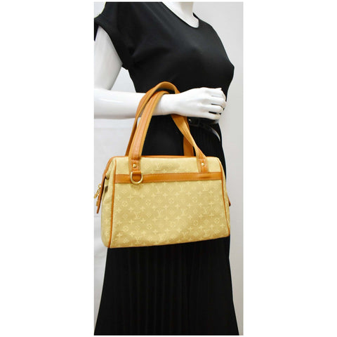 LOUIS VUITTON Josephine PM Mini Lin Monogram Canvas Satchel Bag Beige
