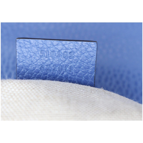 GUCCI GG Interlocking Leather Chain Shoulder Bag Blue 510302