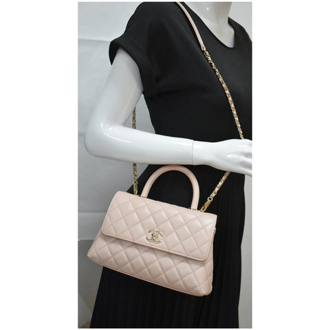 Chanel Coco Mini Top Handle Flap Shoulder Chain Bag