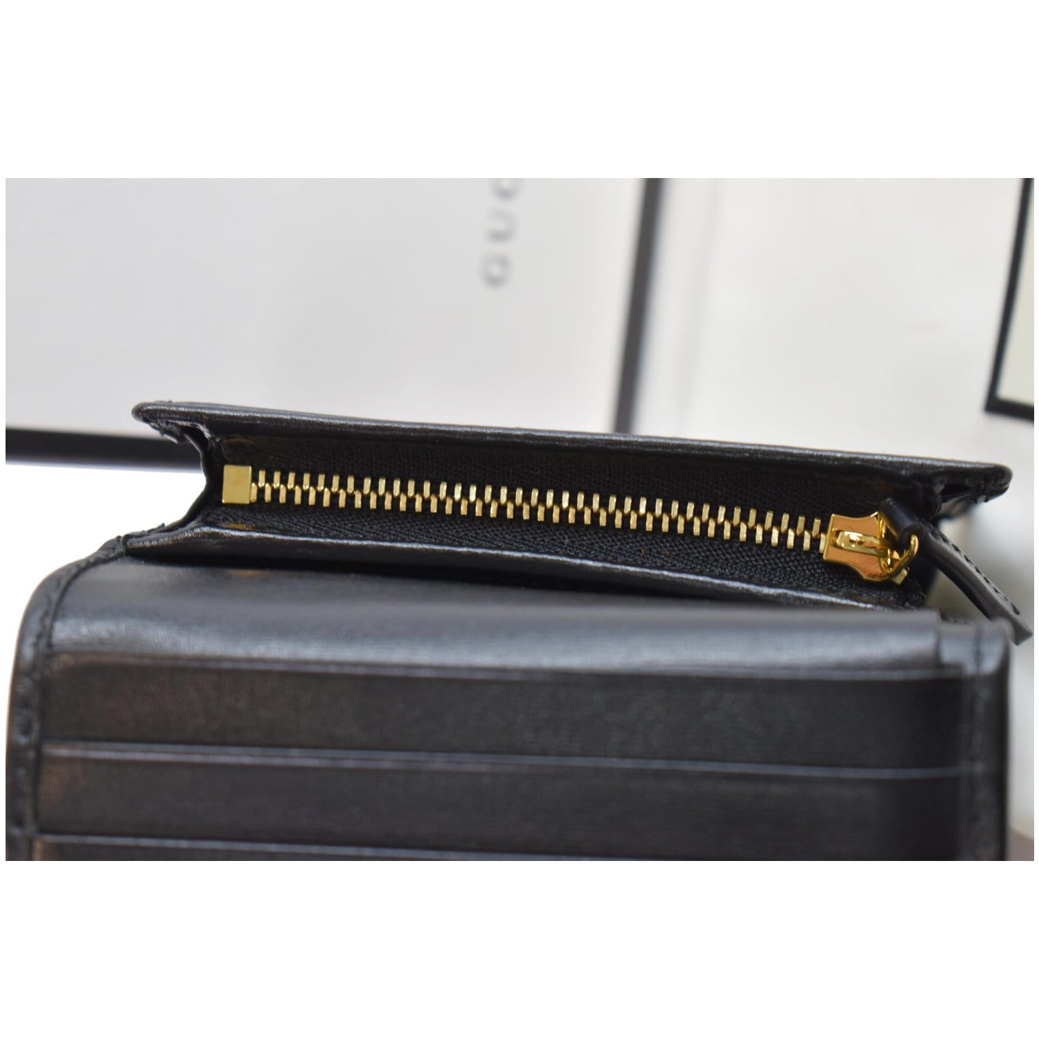 GUCCI Horsebit 1955 Card Case Wallet Black 621887