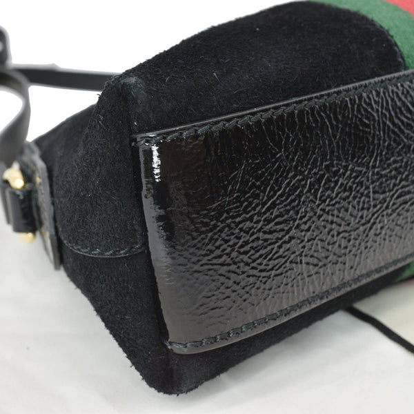 GUCCI Ophidia GG Small Suede Shoulder Bag Black 499621