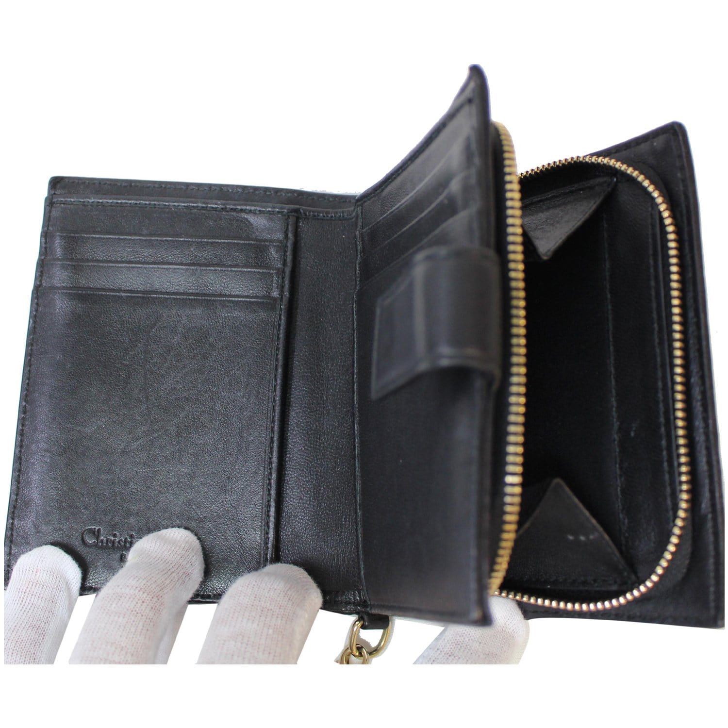 Christian Dior Mini Lady Dior Cannage Compact Wallet