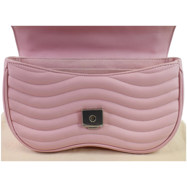 LOUIS VUITTON New Wave Chain MM Calfskin Leather Shoulder Bag Rose Pink