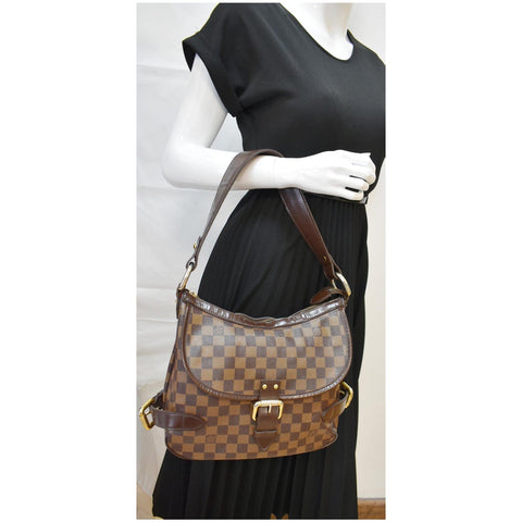 LOUIS VUITTON Highbury Damier Ebene Shoulder Bag Brown