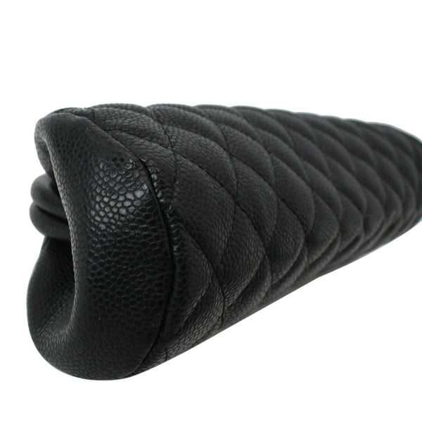 CHANEL Timeless Caviar Quilted Leather Clutch Black