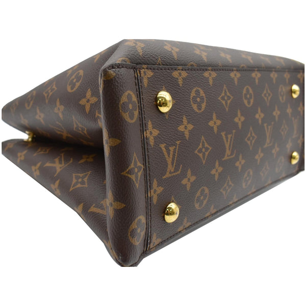 LOUIS VUITTON Flower Monogram Canvas Tote Bag Brown