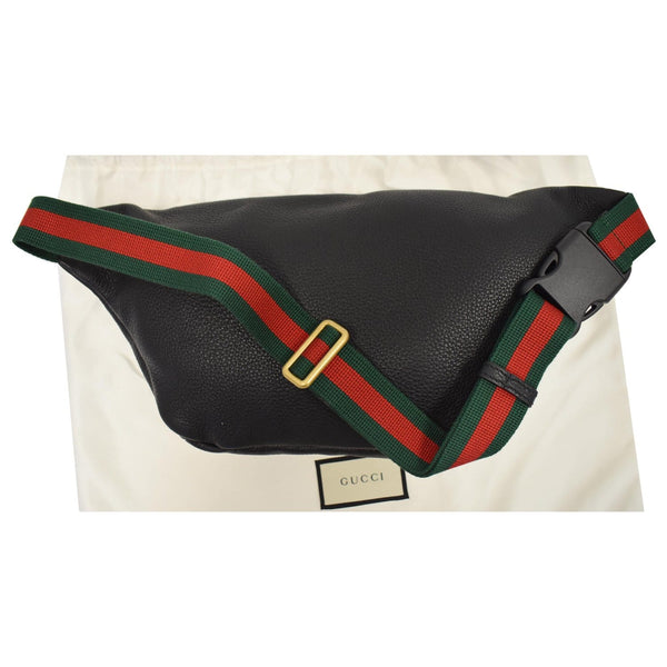 GUCCI Print Medium Leather Belt Bag Black 530412