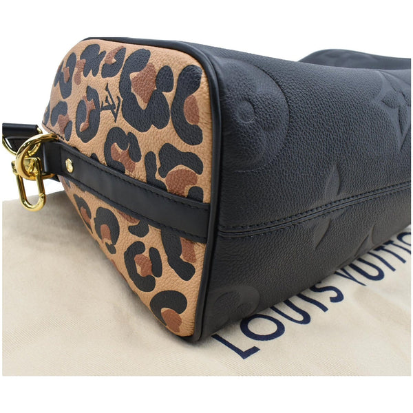 LOUIS VUITTON Speedy 25 Wild At Heart Leather Shoulder Bag Black