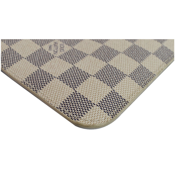 LOUIS VUITTON Pochette Wristlet Pouch Damier Azur Neverfull MM White