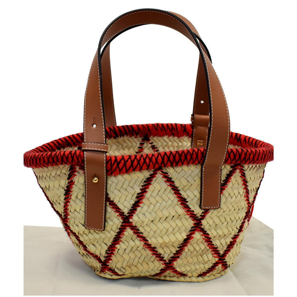 LOEWE Animals Basket  Small Straw Tote Bag Red