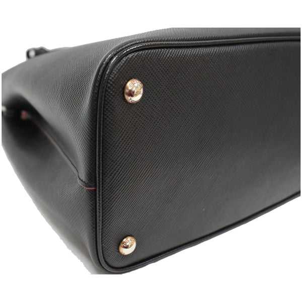 PRADA Double Handle Saffiano Cuir Leather Tote Shoulder Bag Black