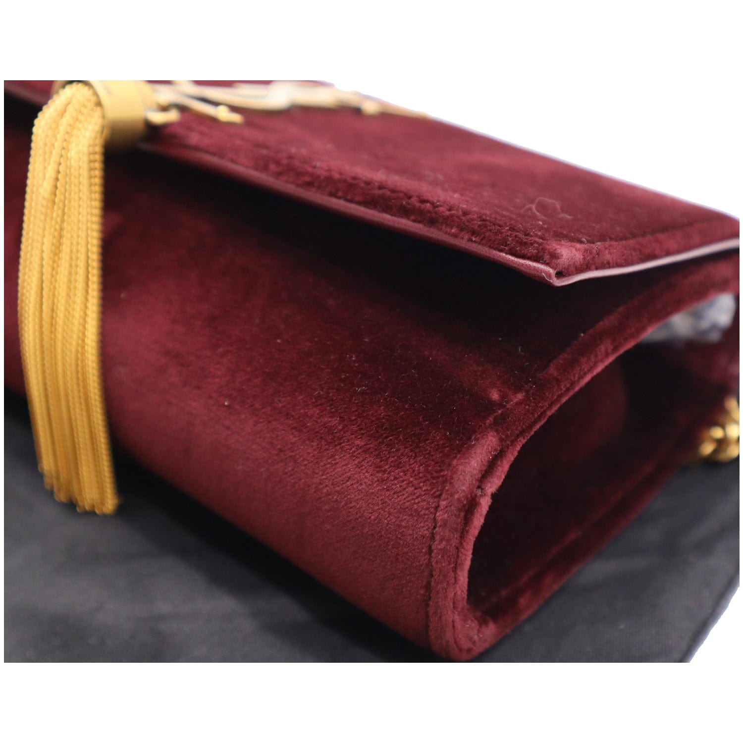 Burgundy Red Velvet Medium Classic Double Flap Bag
