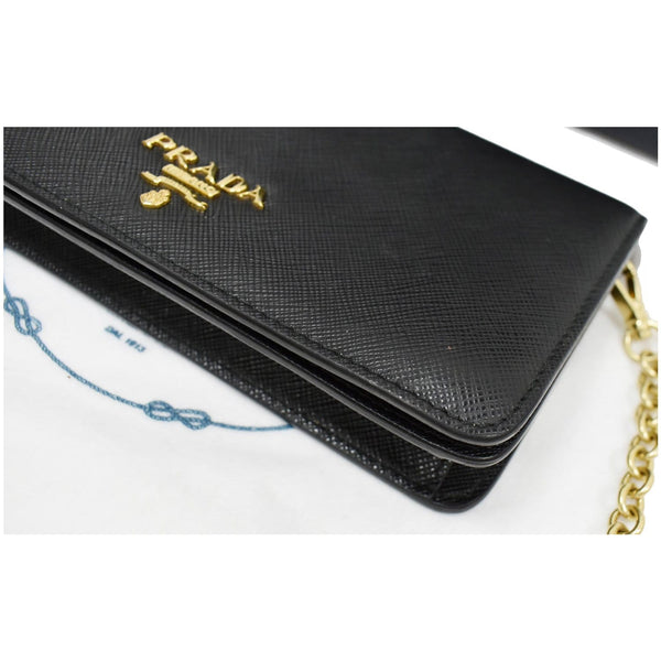 Prada Mini Saffiano Leather Chain Shoulder Bag - embossed PRADA logo
