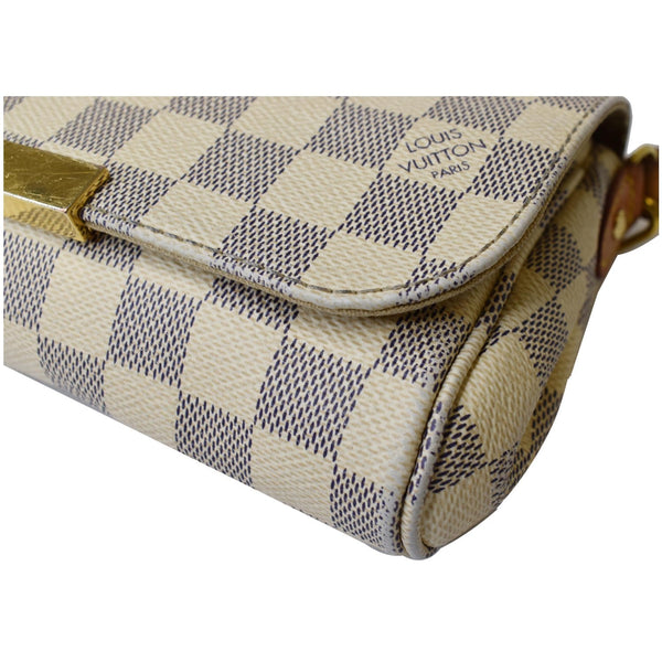 Louis Vuitton Favorite PM Damier Azur Crossbody Bag - bag corner close look