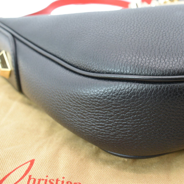 CHRISTIAN LOUBOUTIN Carasky Small Leather Hobo Bag Black