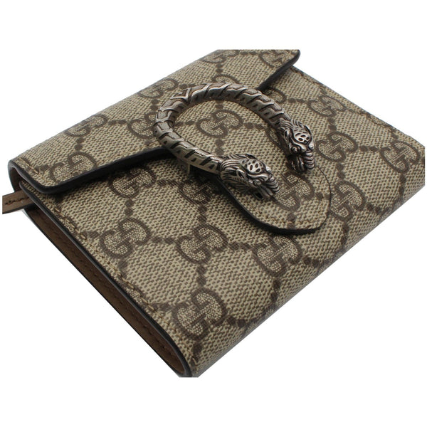 GUCCI Dionysus GG Supreme Canvas Card Case Wallet Beige 627073