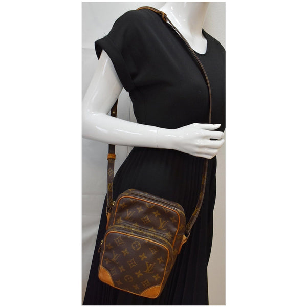 LOUIS VUITTON Amazone Monogram Canvas Crossbody Bag Brown