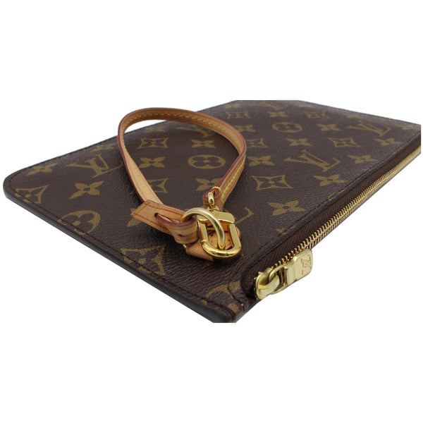 LOUIS VUITTON Neverfull MM Monogram Canvas Pochette Wristlet Pouch Brown