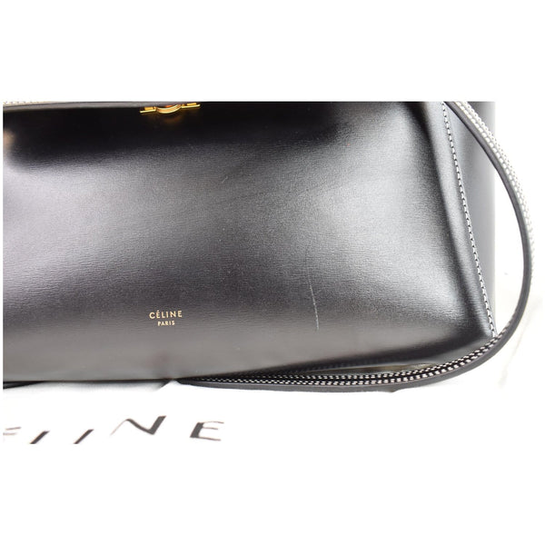CELINE Double Stitching Mini Belt Calfskin 2Way Shoulder Bag Black