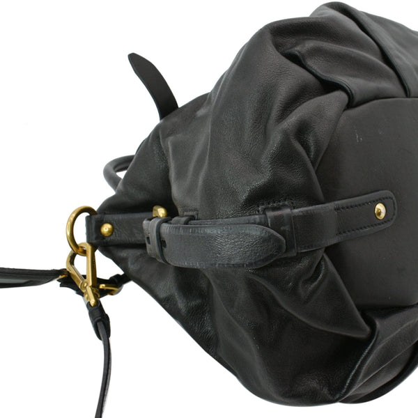 Prada BR4281 Soft Leather Shoulder Bag Black - DDH