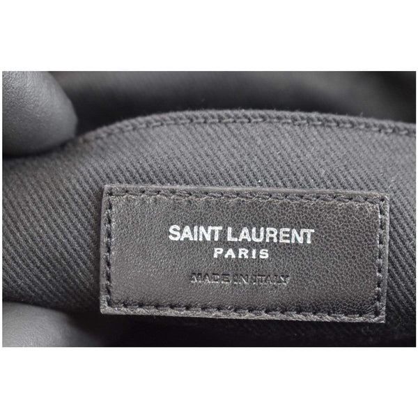 YVES SAINT LAURENT Lou Camera Raffia Canvas Crossbody Bag Black