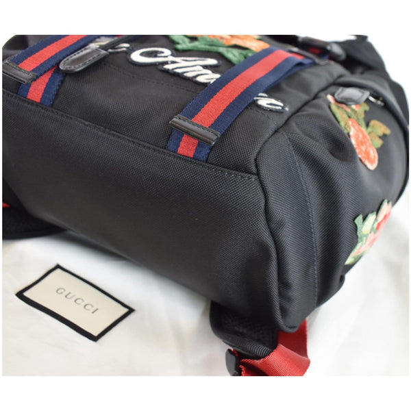 GUCCI Techno Embroidery Fabric Backpack Bag Black 478327