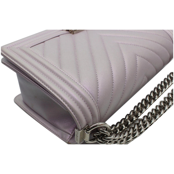 Chanel Medium Boy Flap Chevron Leather Shoulder Bag - Used