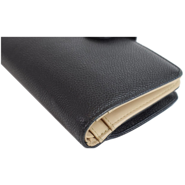 CHANEL Bifold Caviar Leather Wallet Black