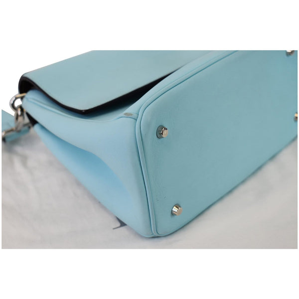 CHRISTIAN DIOR Be Dior Small Leather Flap Shoulder Bag Light Blue