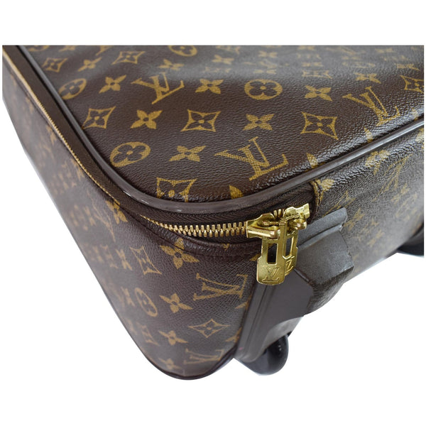 lv Pegase 45 Monogram Canvas Suitcase Bag zip corner