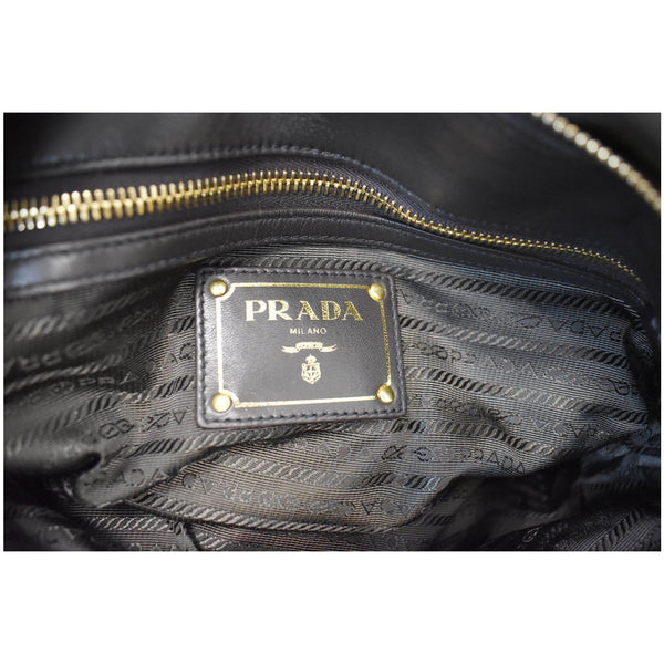 PRADA Tessuto Gaufre Ruched Nylon Leather Shoulder Bag Green
