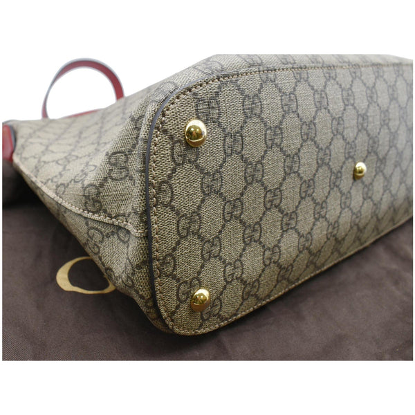 GUCCI Linea A Supreme Coated Canvas Hobo Shoulder Bag Beige 414930