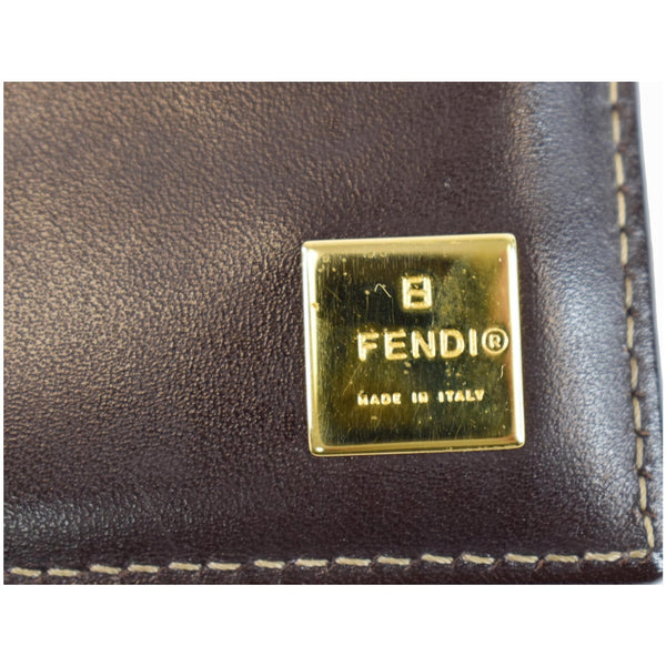 FENDI Trifold Zucca Vinyl Coated Wallet Brown