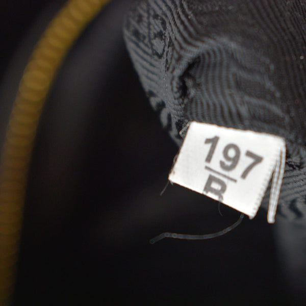 PRADA Vitello Phenix Leather Embossed Logo Hobo Bag Black