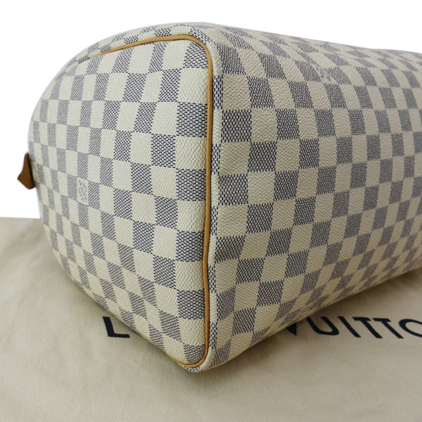 LOUIS VUITTON Speedy 35 Damier Azur Satchel Bag White