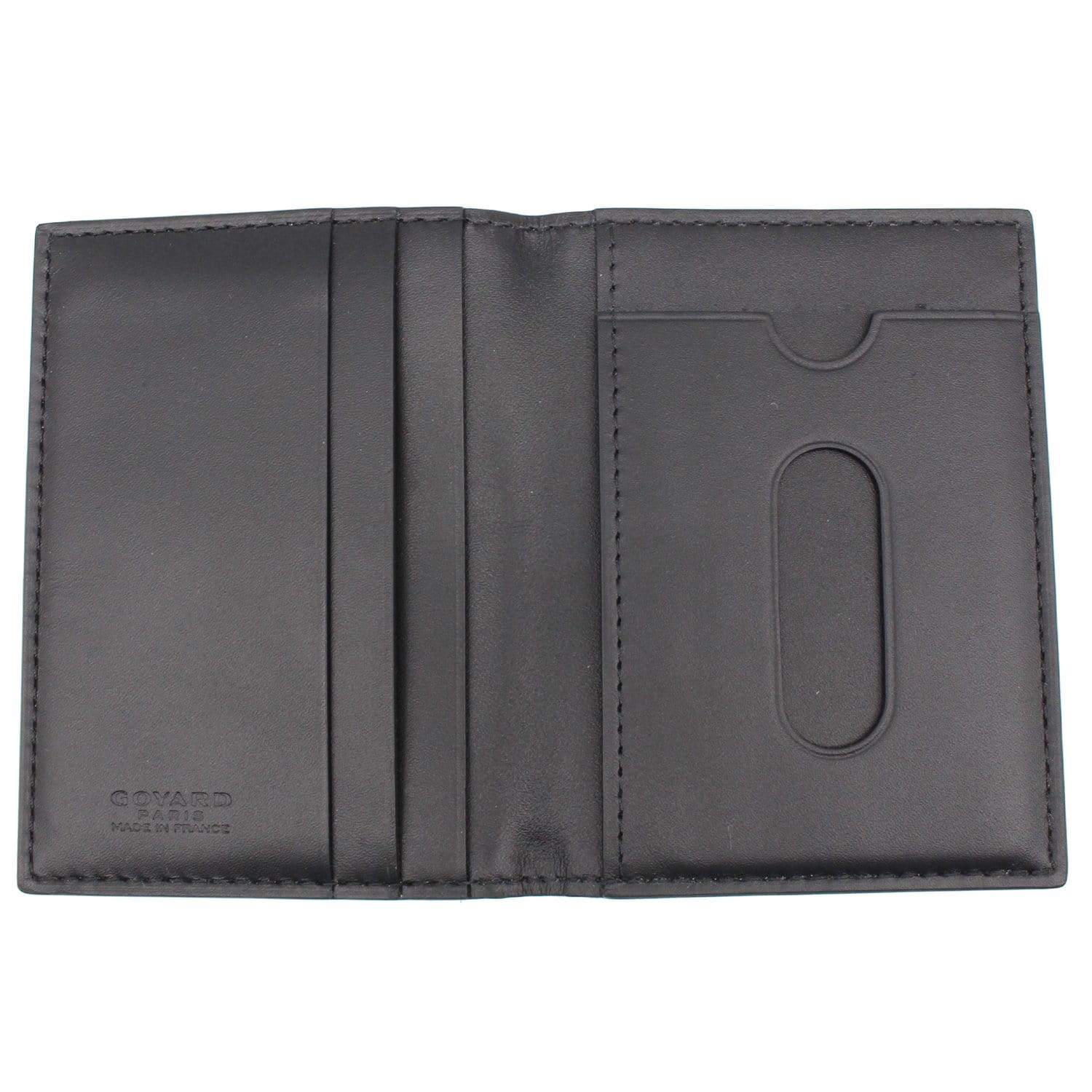 GOYARD Calfskin Canvas Folding Wallet Logo Folding Wallets