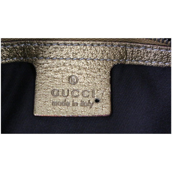 GUCCI Horsebit Print Canvas Hobo Bag Bronze 154371