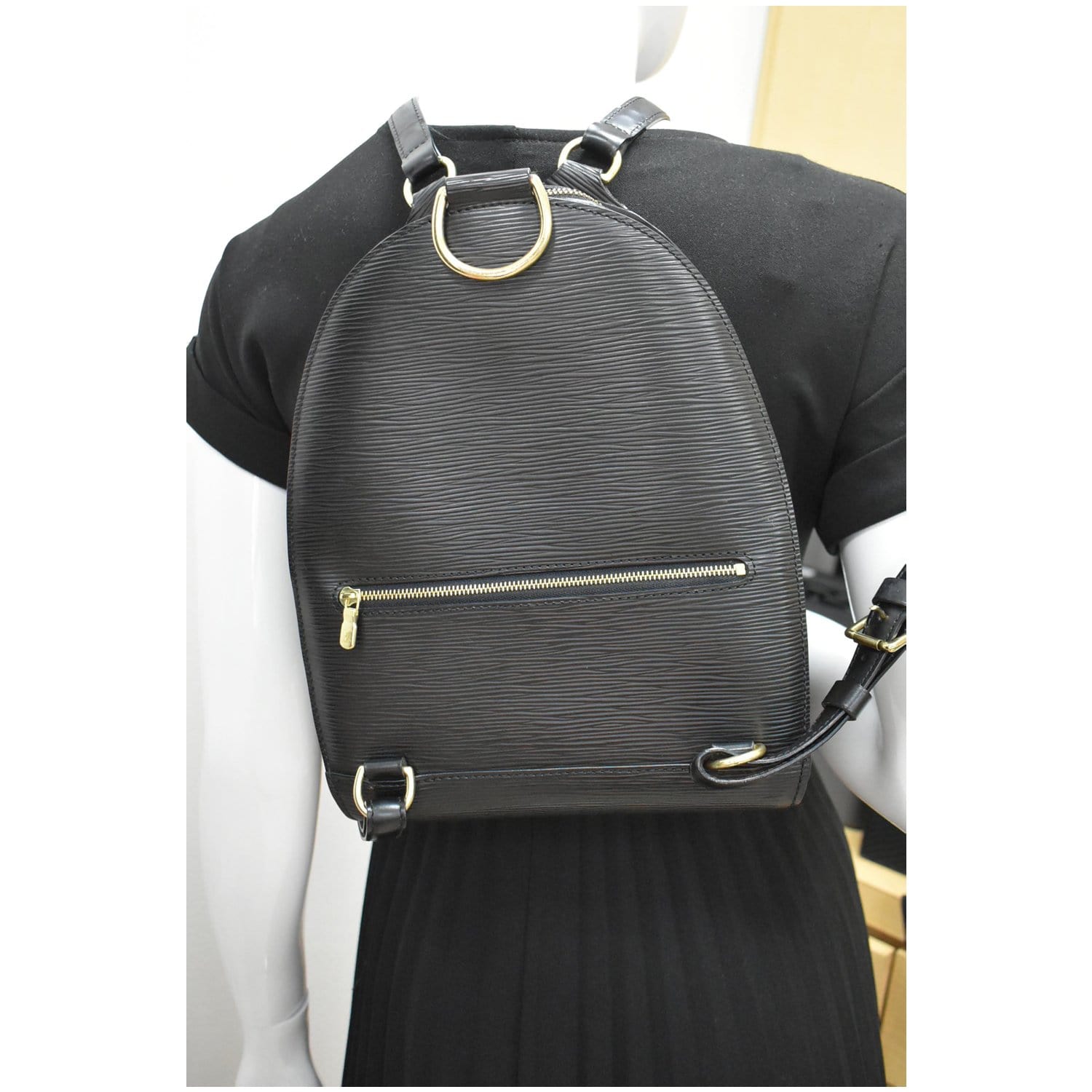 LOUIS VUITTON Mabillon Epi Leather Backpack Black LOUIS VUITTON Mabillon Epi Leather Backpack Black