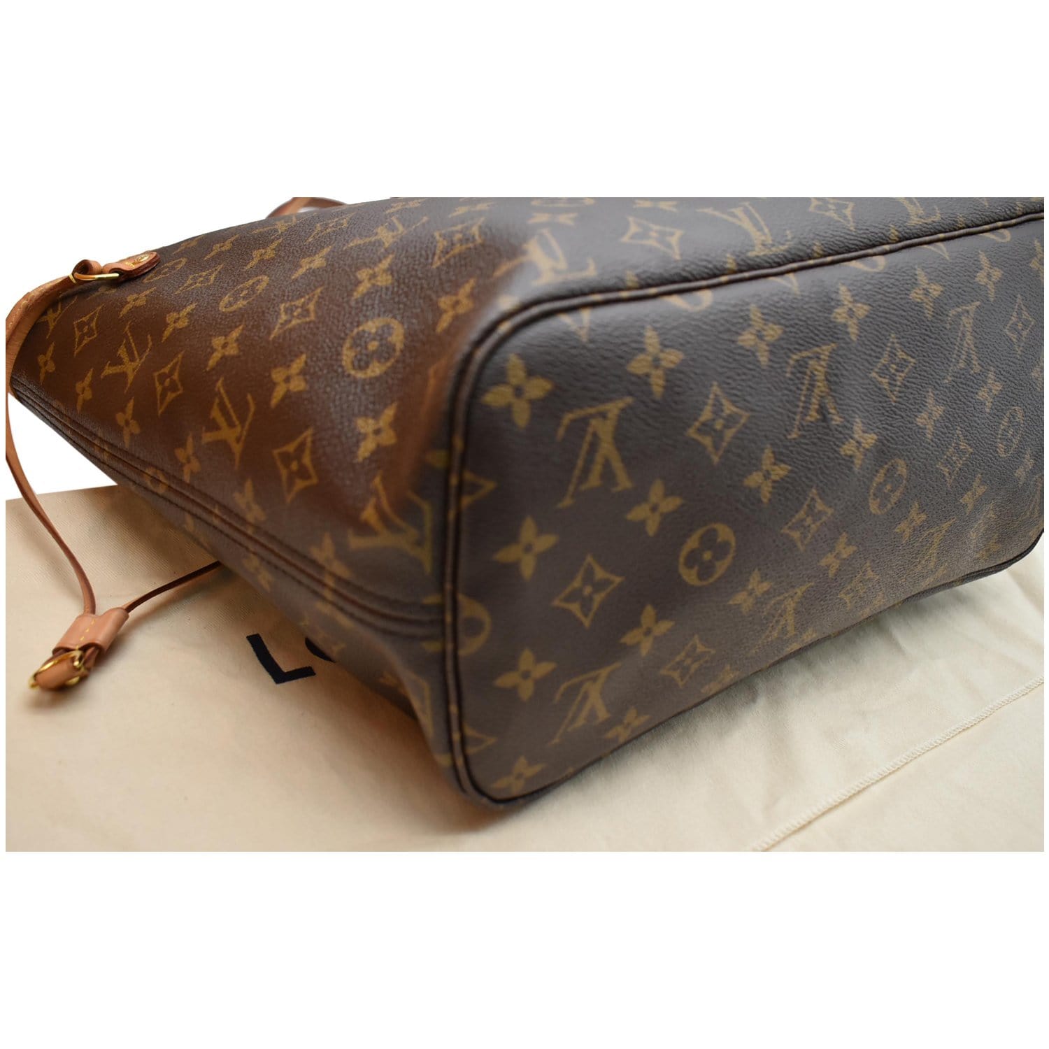 Neverfull leather tote Louis Vuitton Brown in Leather - 31489114