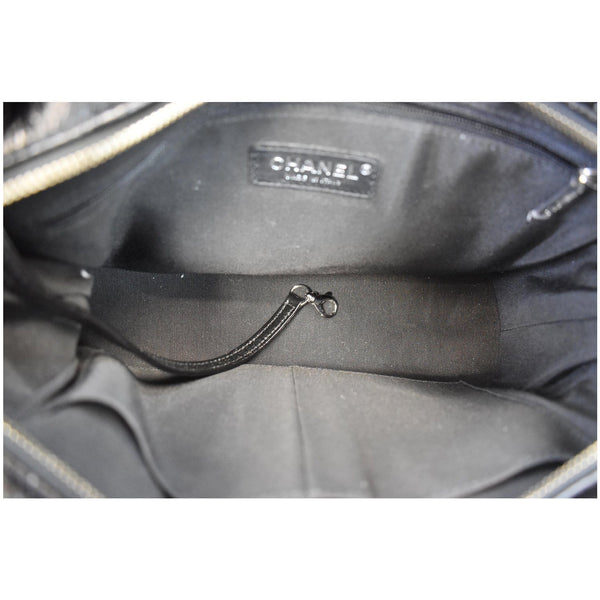 CHANEL Gabrielle Metallic Crumpled Leather Hobo Shoulder Bag Black/Gold