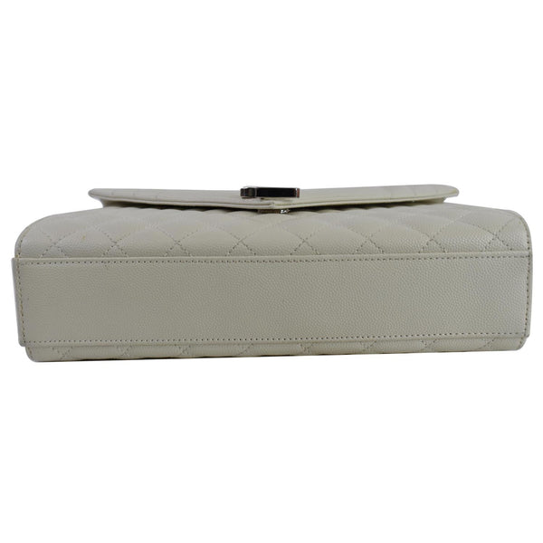 YVES SAINT LAURENT Envelope Medium Chain Leather Shoulder Bag White