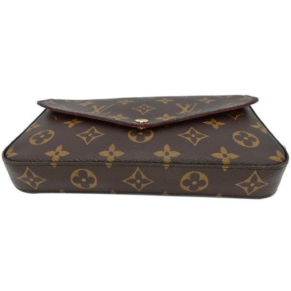 LOUIS VUITTON Felicie Monogram Canvas Pochette Crossbody Bag Brown