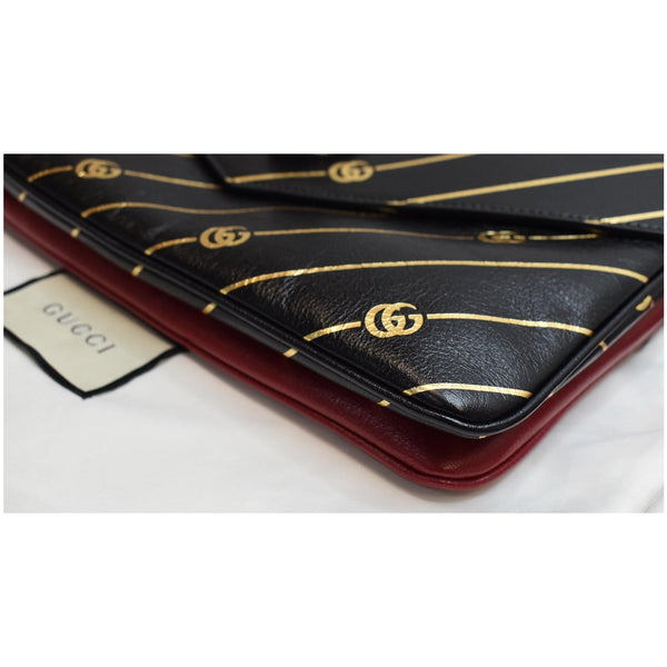 GUCCI Thiara Medium Double Smooth Leather Shoulder Bag Red/Black 524822