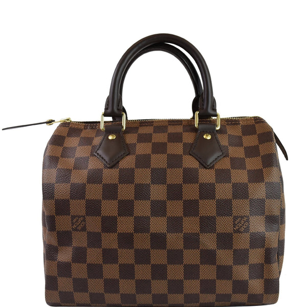 Louis Vuitton Speedy 25 Damier Ebene Satchel Bag front side