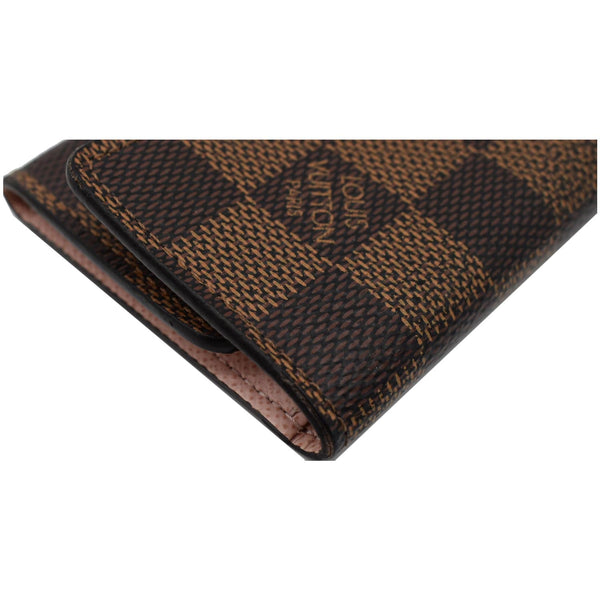 LOUIS VUITTON Damier Ebene 6 Key Holder Rose Ballerine