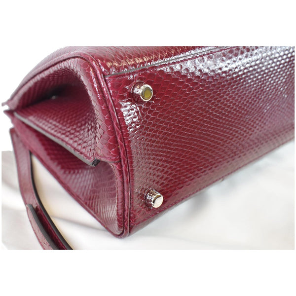 Brown Gucci Zumi Small Snakeskin Leather Bag Corner